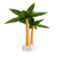 Palm tree with stones 3d png