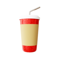 Fast food cola drink cup and drinking straw png