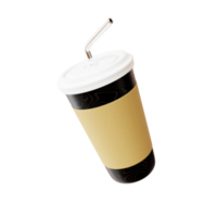 Fast food cola drink cup and drinking straw png