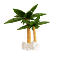 palmera con piedras 3d png