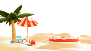 3D Summer Beach Illustration png