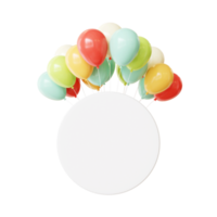 quadro de balão de cor de aniversário 3d