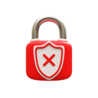 3d security padlock png