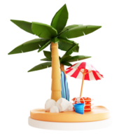 3d estate spiaggia illustrazione png