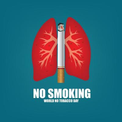 World No Tobacco Day Vector. no smoking education. simple and elegant design