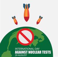 ilustración vectorial del día internacional contra las pruebas nucleares. diseño simple y elegante vector