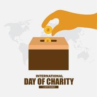 vector del día internacional de la caridad. diseño simple y elegante