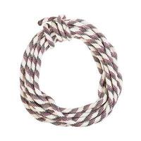 round bight of striped synthetic rope isolated photo