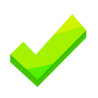 Green right check mark game asset 2D icon transparent background png