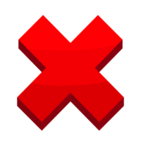 Red wrong mark game asset 2D icon transparent background png