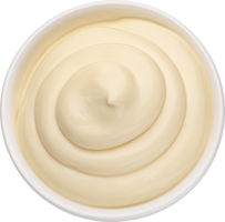 salsa de mayonesa aislada sobre fondo blanco, vista superior png