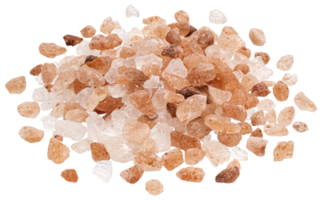 Pile of pink himalayan salt isolated on white background with clipping path, full depth of field png