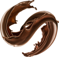 Chocolate splash isolated with clipping path