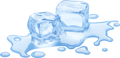 Melting ice cube isolated with clipping path png