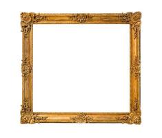 old ornamental wooden picture frame isolated photo