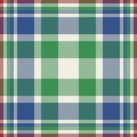 Plaid check pattern in green color. Seamless fabric texture. Tartan textile print. vector