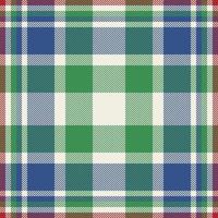 Plaid check pattern in green color. Seamless fabric texture. Tartan textile print. vector