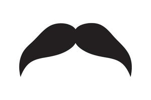 icono de vector de bigote. bigote de estilo retro negro. afeitado barbero vintage hombre cara