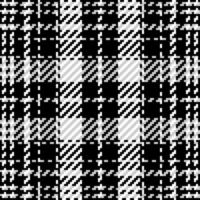 Plaid check pattern in black and white. Seamless texture fabric background. vector