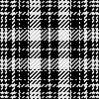 Plaid check pattern in black and white. Seamless texture fabric background. vector