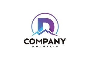 logo D ,initial  design inspiration with mountain logo vector