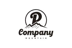 logo P ,initial  design inspiration with mountain logo vector