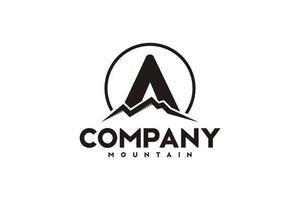 logo A ,initial  design inspiration with mountain logo vector