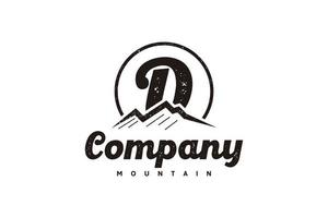 logo D ,initial  design inspiration with mountain logo vector