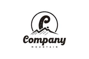 logo C ,initial  design inspiration with mountain logo vector