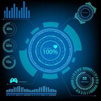 concepto de vector de holograma circular ai hud para pantalla de negocio de fondo de elemento de tecnología futura