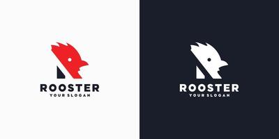 initial R logo, initial with rooster head, reference logo vector