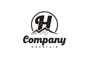logo H ,initial  design inspiration with mountain logo vector
