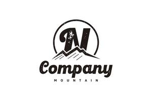 logo N ,initial  design inspiration with mountain logo vector