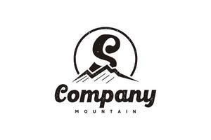 logo S ,initial  design inspiration with mountain logo vector