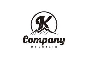 logo K ,initial  design inspiration with mountain logo vector