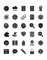 Starfup Icon Set 30 isolated on white background vector