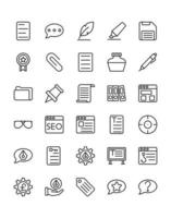 Copywriting Icon Set 30 isolated on white background vector