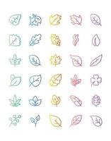 leaf Icon Set 30 isolated on white background vector