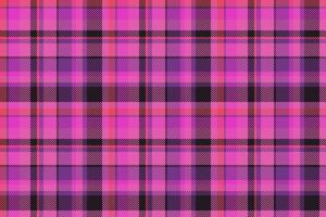 Plaid background, check seamless pattern in pink. Vector fabric texture for textile print, wrapping paper, gift card or wallpaper.
