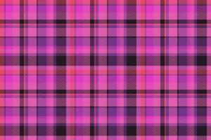 Plaid background, check seamless pattern in pink. Vector fabric texture for textile print, wrapping paper, gift card or wallpaper.