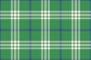 Plaid background, check seamless pattern in green. Vector fabric texture for textile print, wrapping paper, gift card or wallpaper.