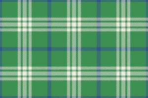 Plaid background, check seamless pattern in green. Vector fabric texture for textile print, wrapping paper, gift card or wallpaper.