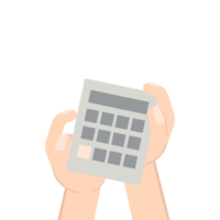 Hand Holding Calculator png