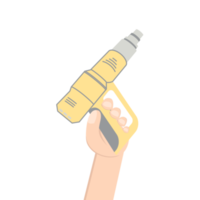 Left Handed Holding Hot Gun Construction Tool Equipment png