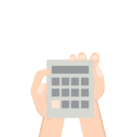 Hand Holding Calculator png