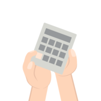 Hand Holding Calculator png