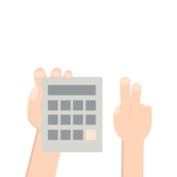 Hand Holding Calculator png