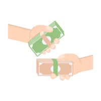 Hand Holding Pile of Money png