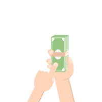 hand- Holding stapel van geld png