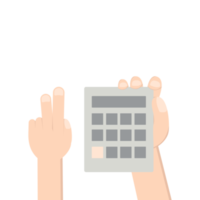 Hand Holding Calculator png